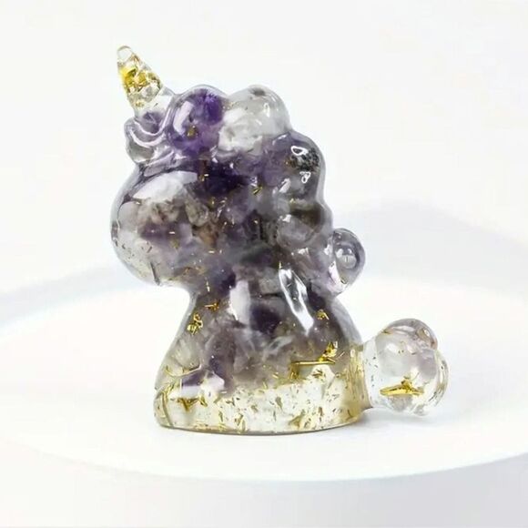 New!  Crushed Genuine Crystal Stone and Resin, Unicorn Amethyst - Picture 1 of 2